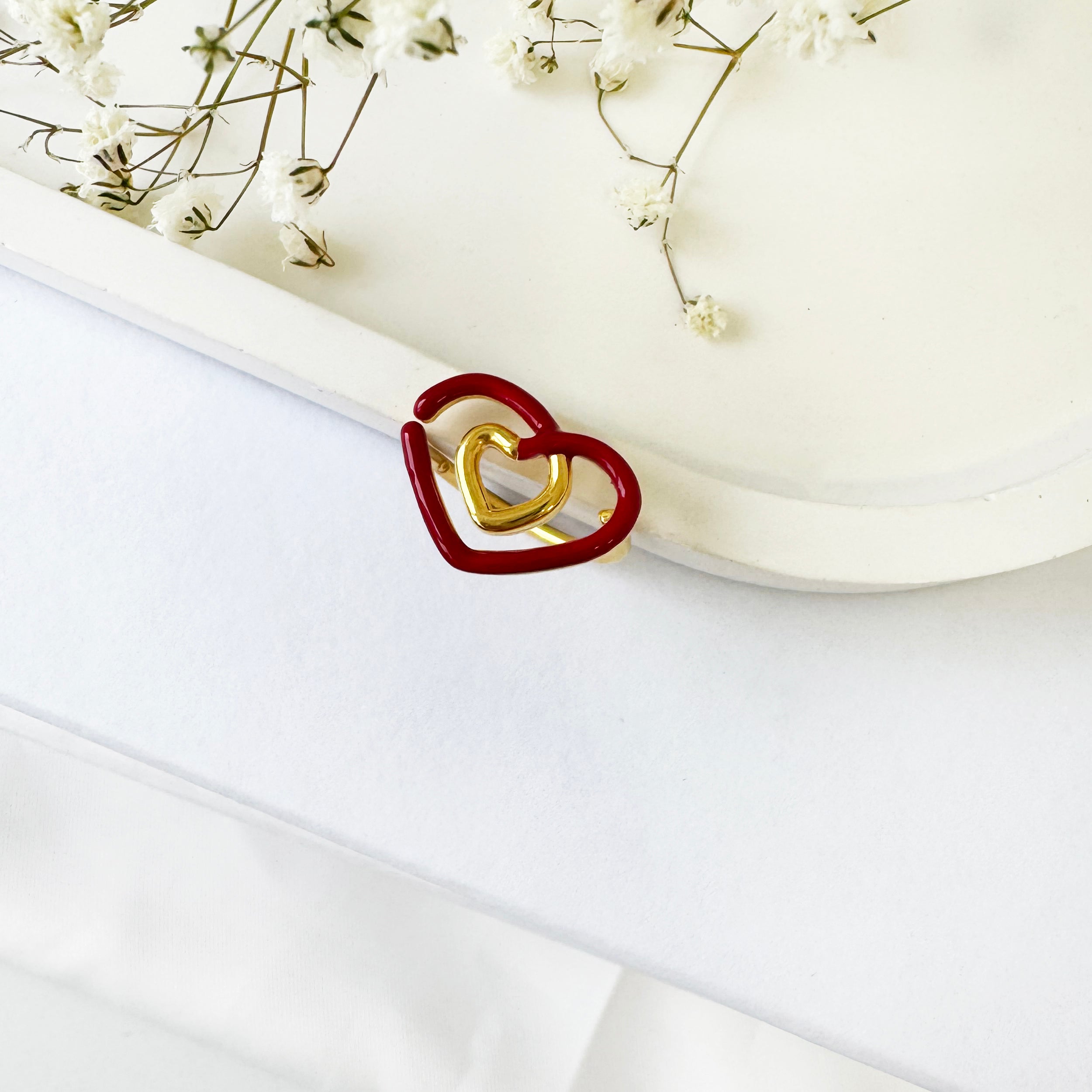 Δαχτυλίδι Κόκκινη Καρδιά. Ασήμι 925