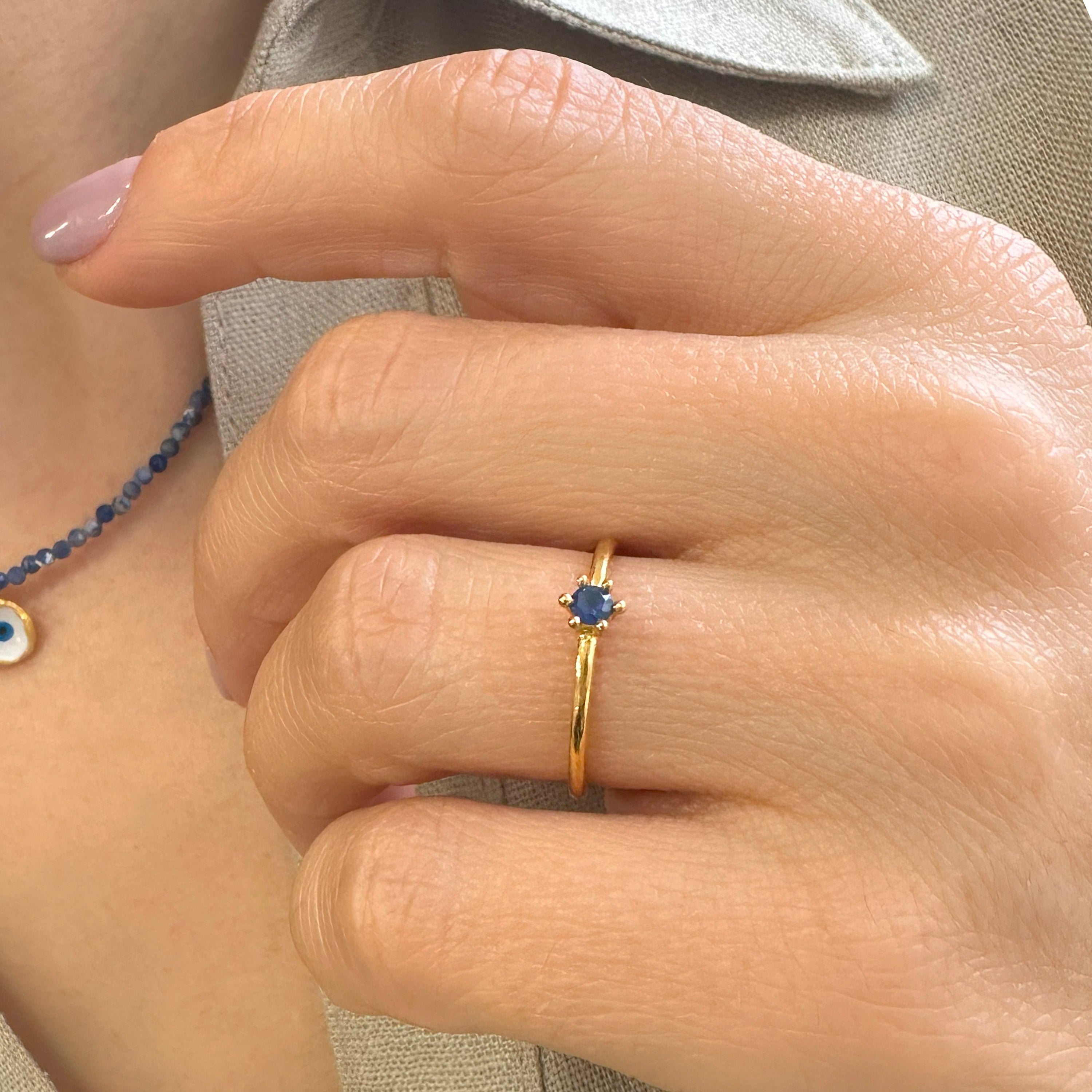 Dainty sapphire ring