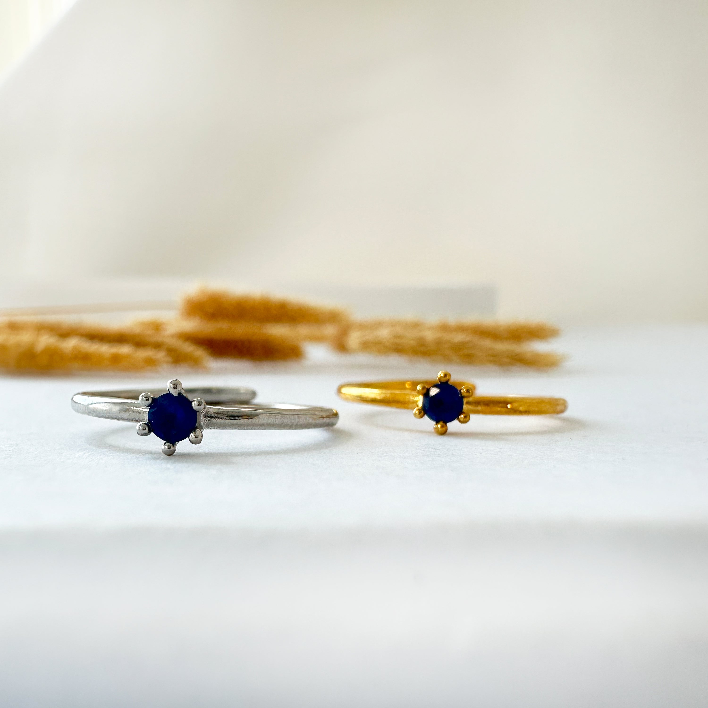 Dainty sapphire ring