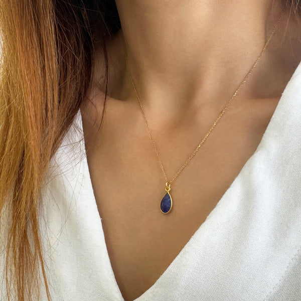 Tiny Sapphire Gemstone Necklace