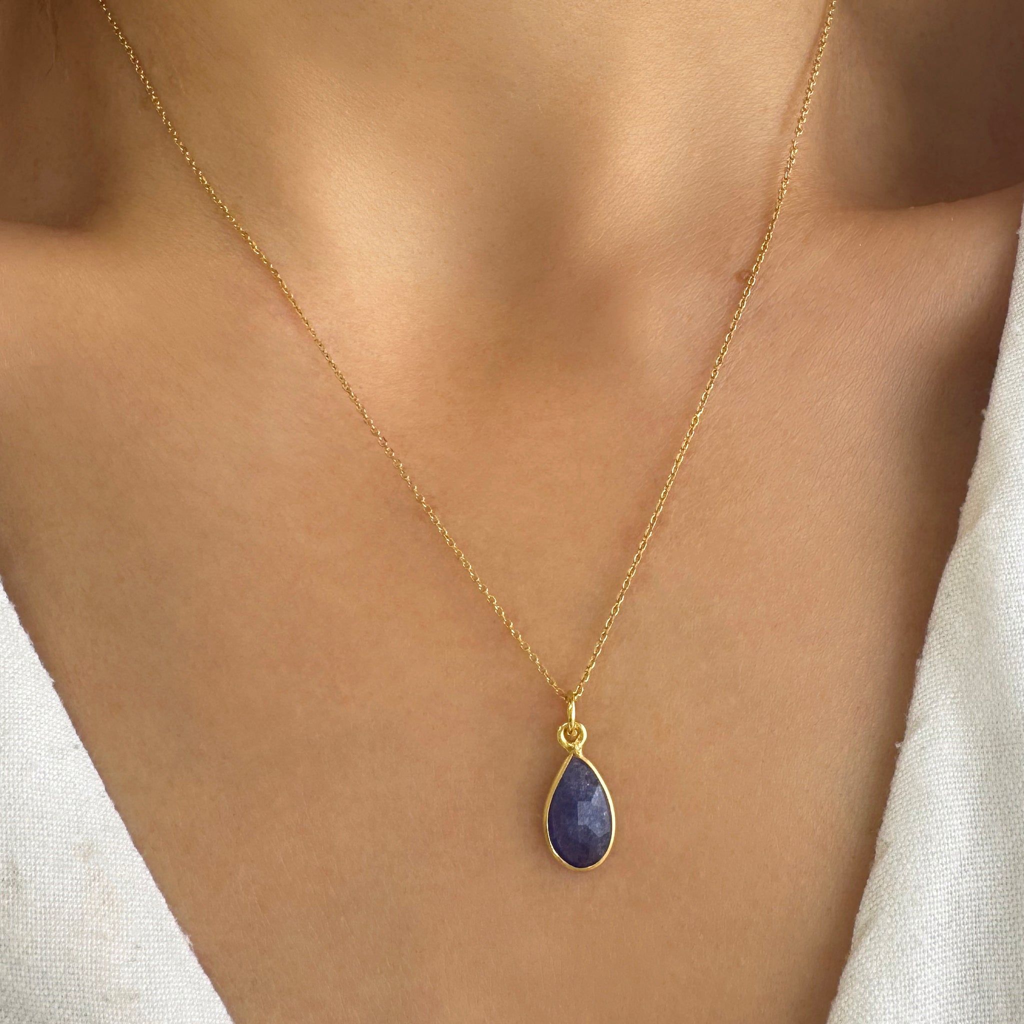 Tiny Sapphire Gemstone Necklace