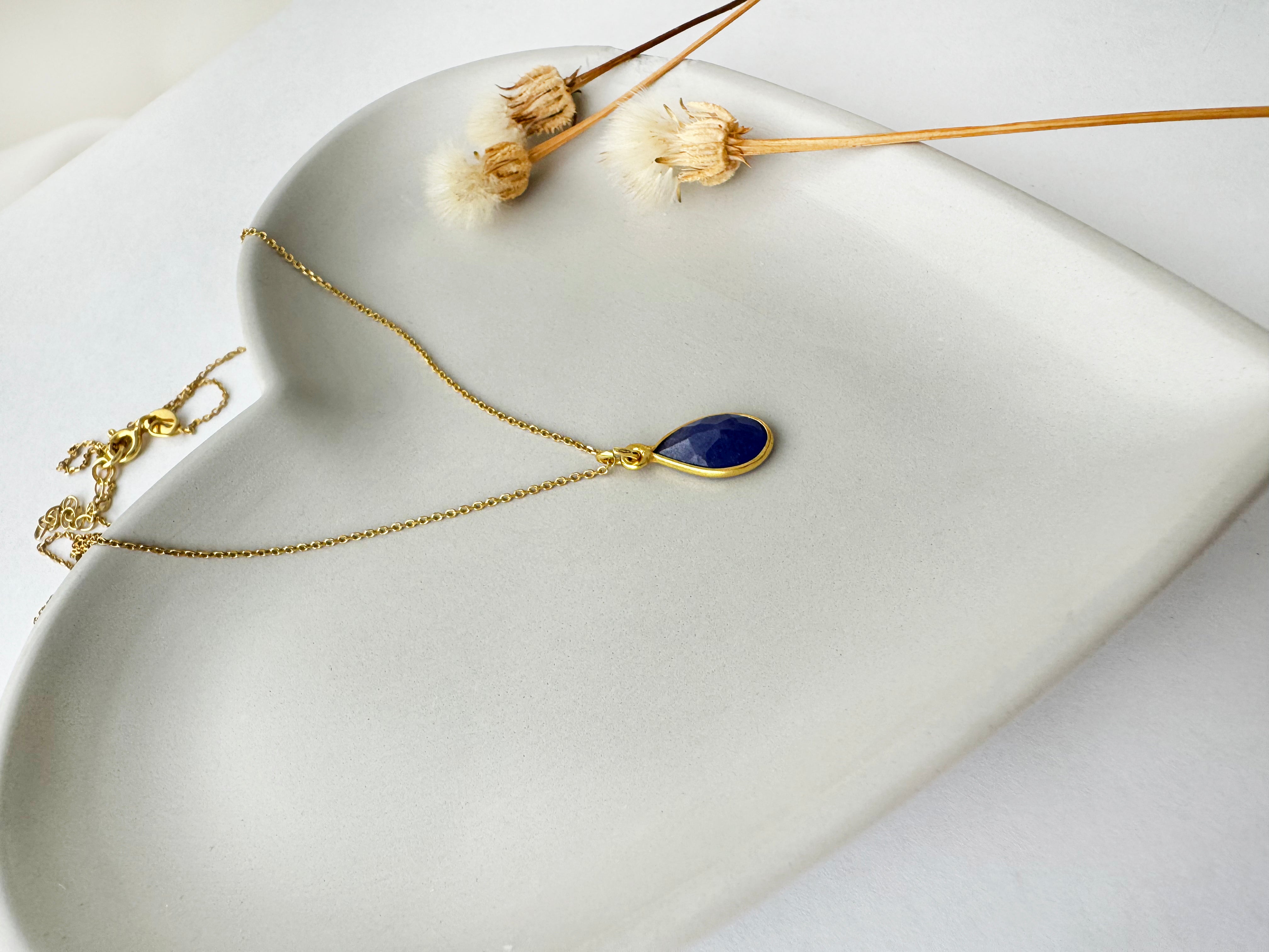 Tiny Sapphire Gemstone Necklace