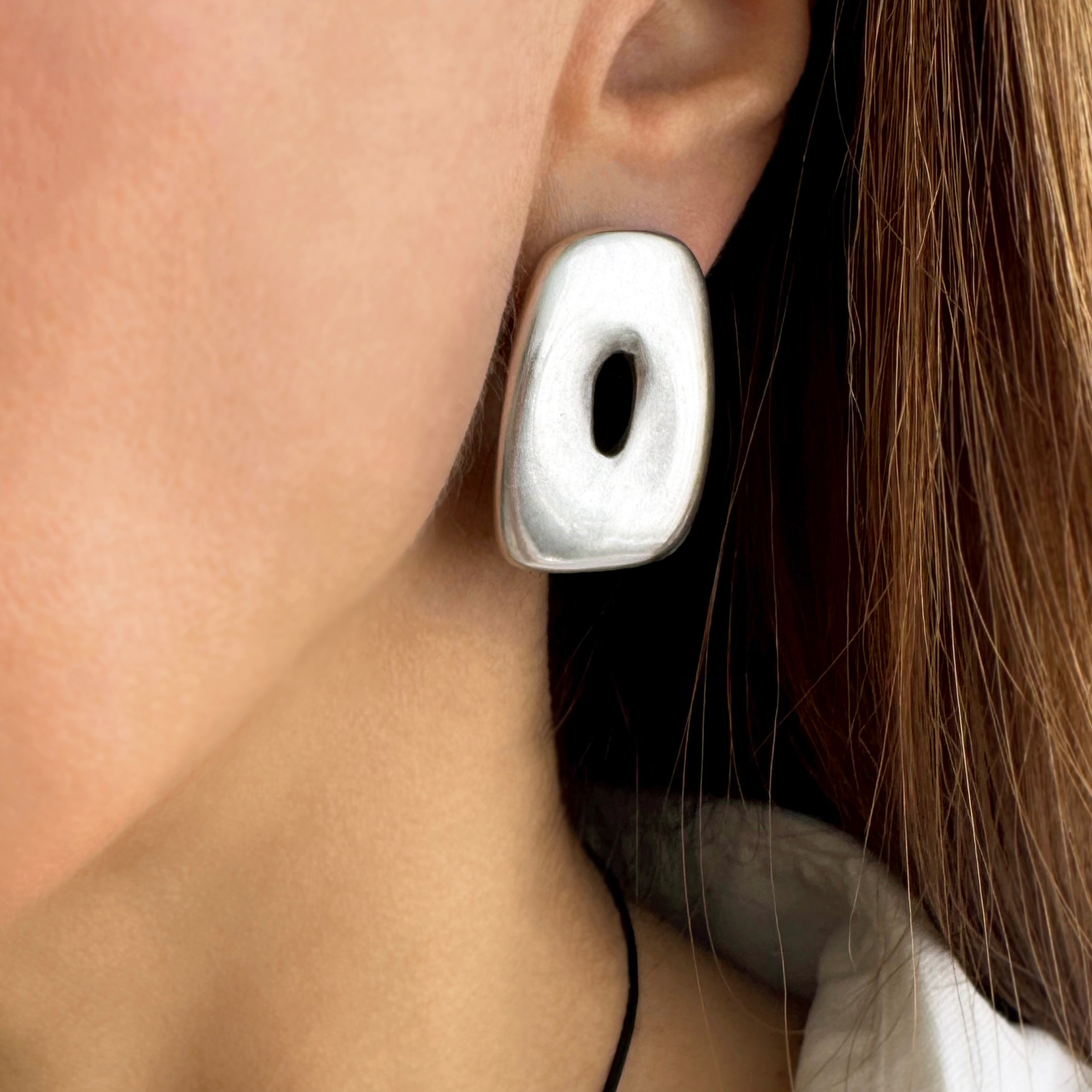 Rectangular Geometric Stud Earrings