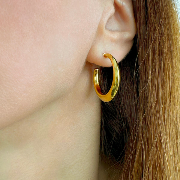 Chunky Gold Hoops, Simple gold hoops, Gold Thick Hoops, Large Dainty hoops, Bohemian hoops, Gold hoop earrings, Classic Gold Hoops