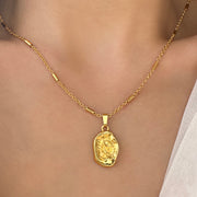 Gold Evil Eye Necklace on Satellite chain