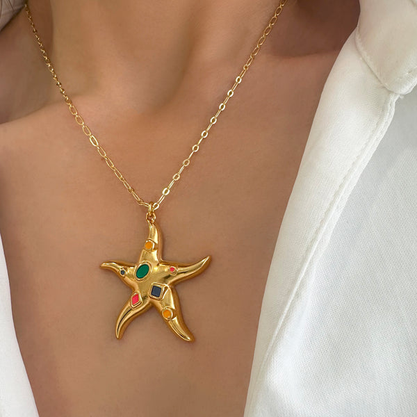 Colorful Starfish necklace