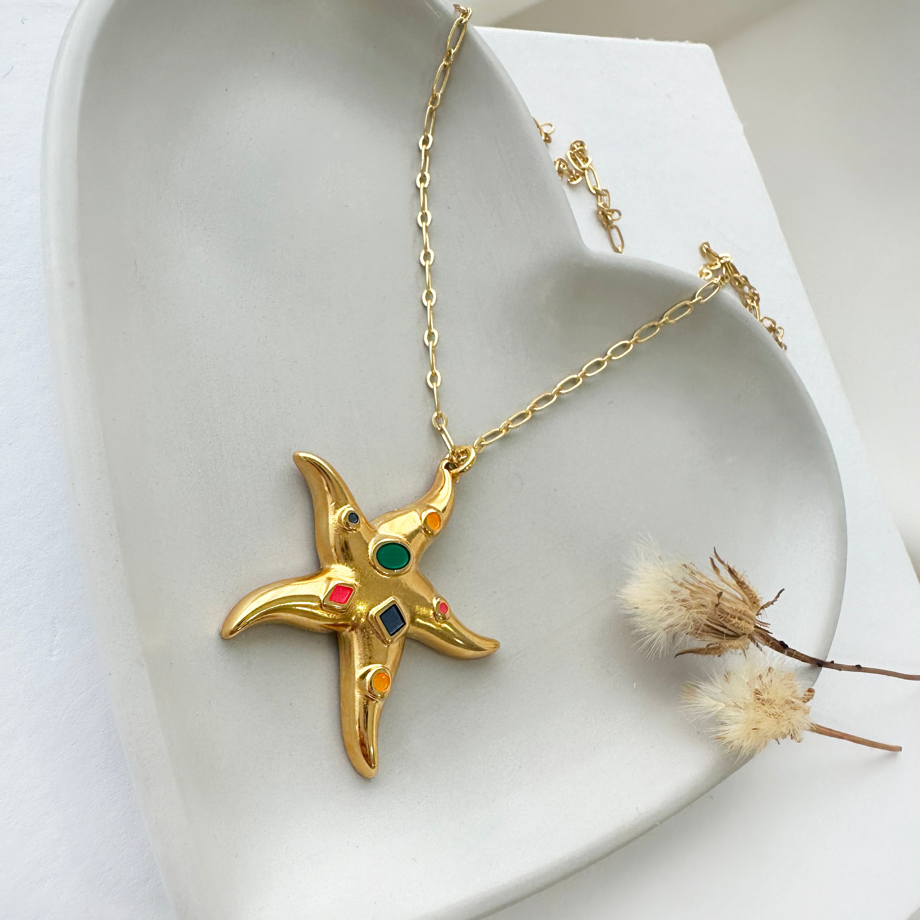 Colorful Starfish necklace