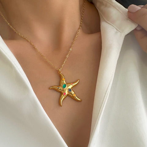 Colorful Starfish necklace