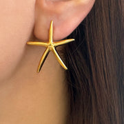 Chunky  Gold Starfish earrings