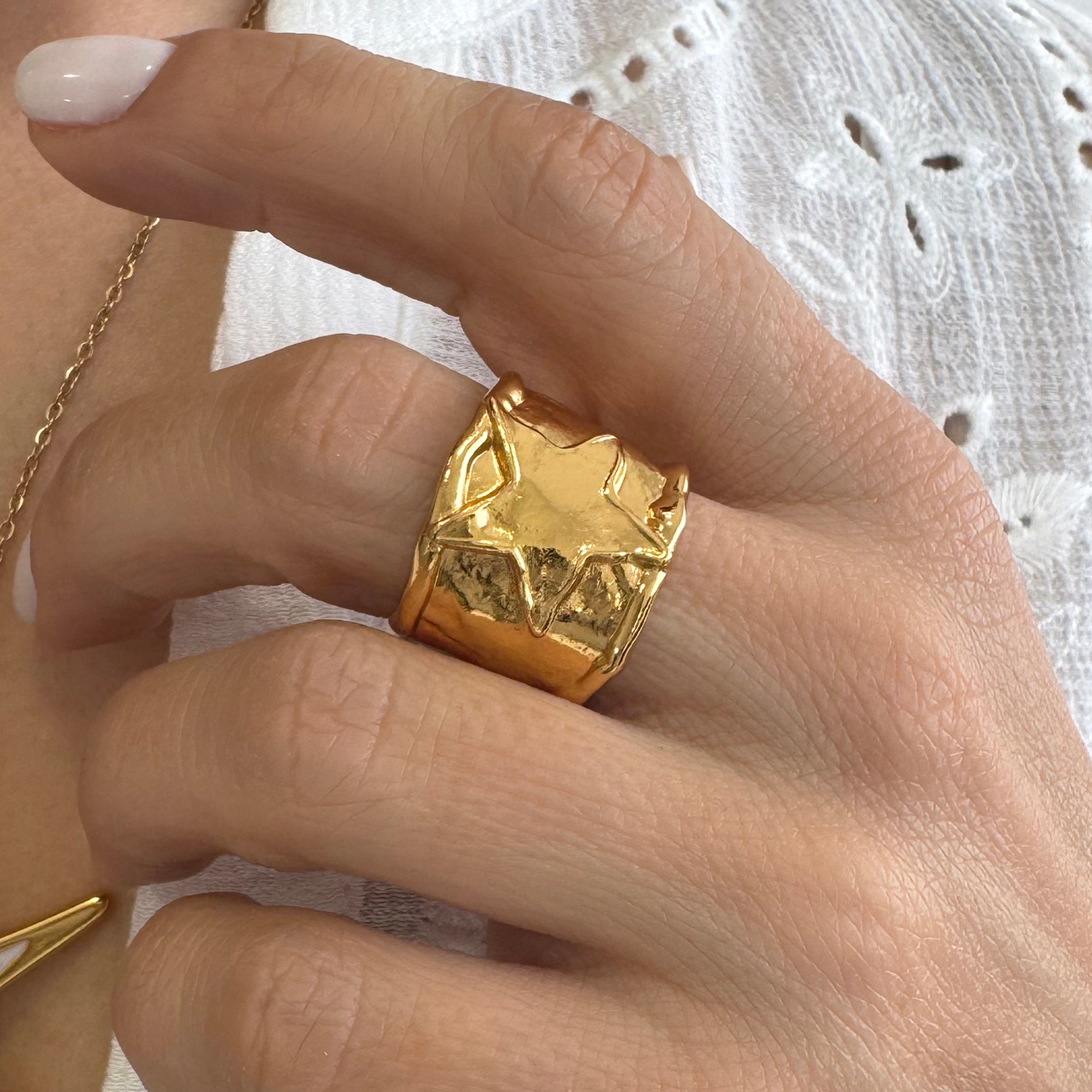 Chunky Gold STAR Ring