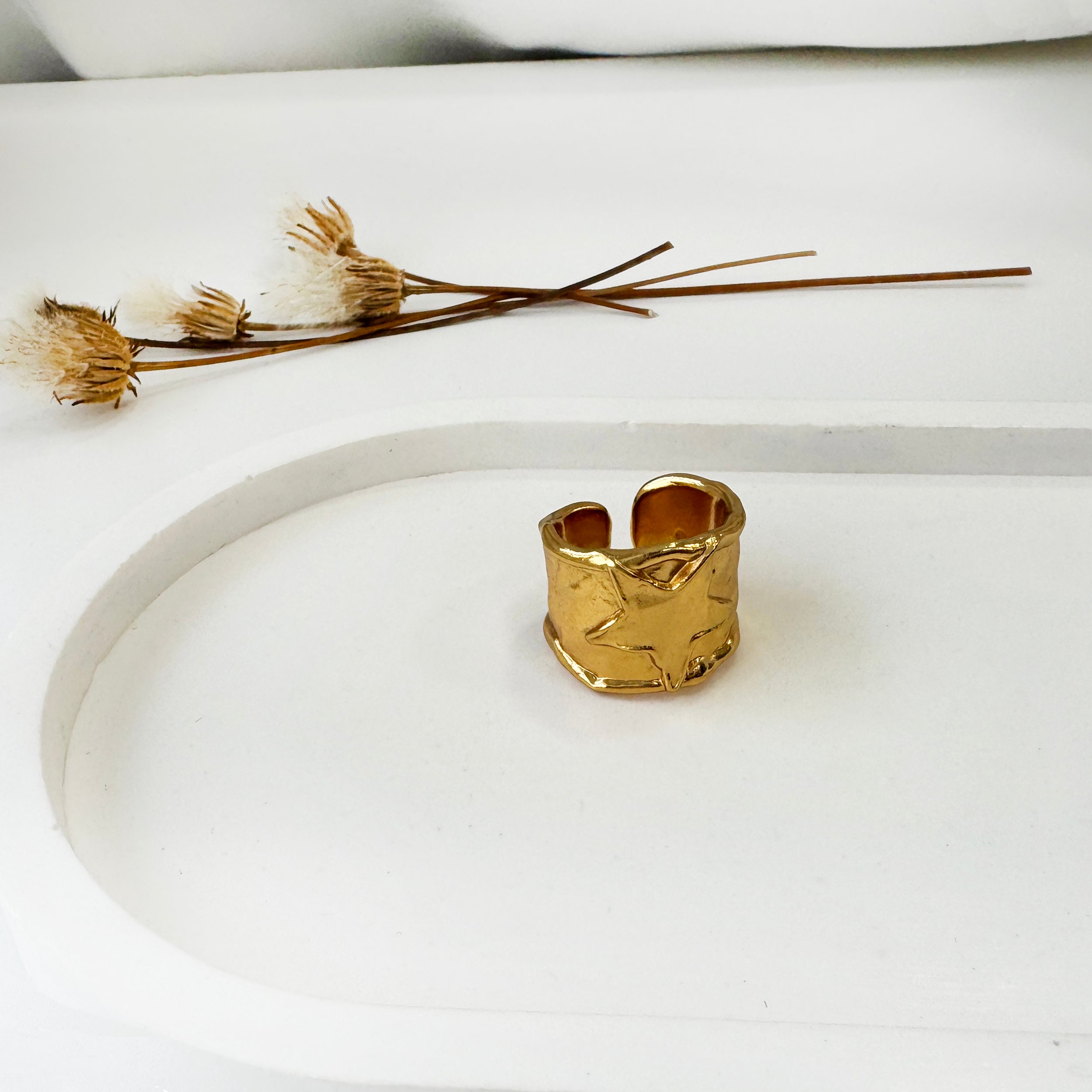 Chunky Gold STAR Ring