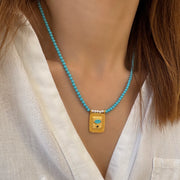 Turquoise summer eye necklace