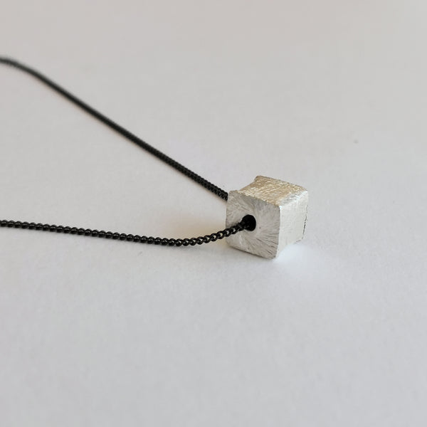 Silver Cube Minimalist necklace