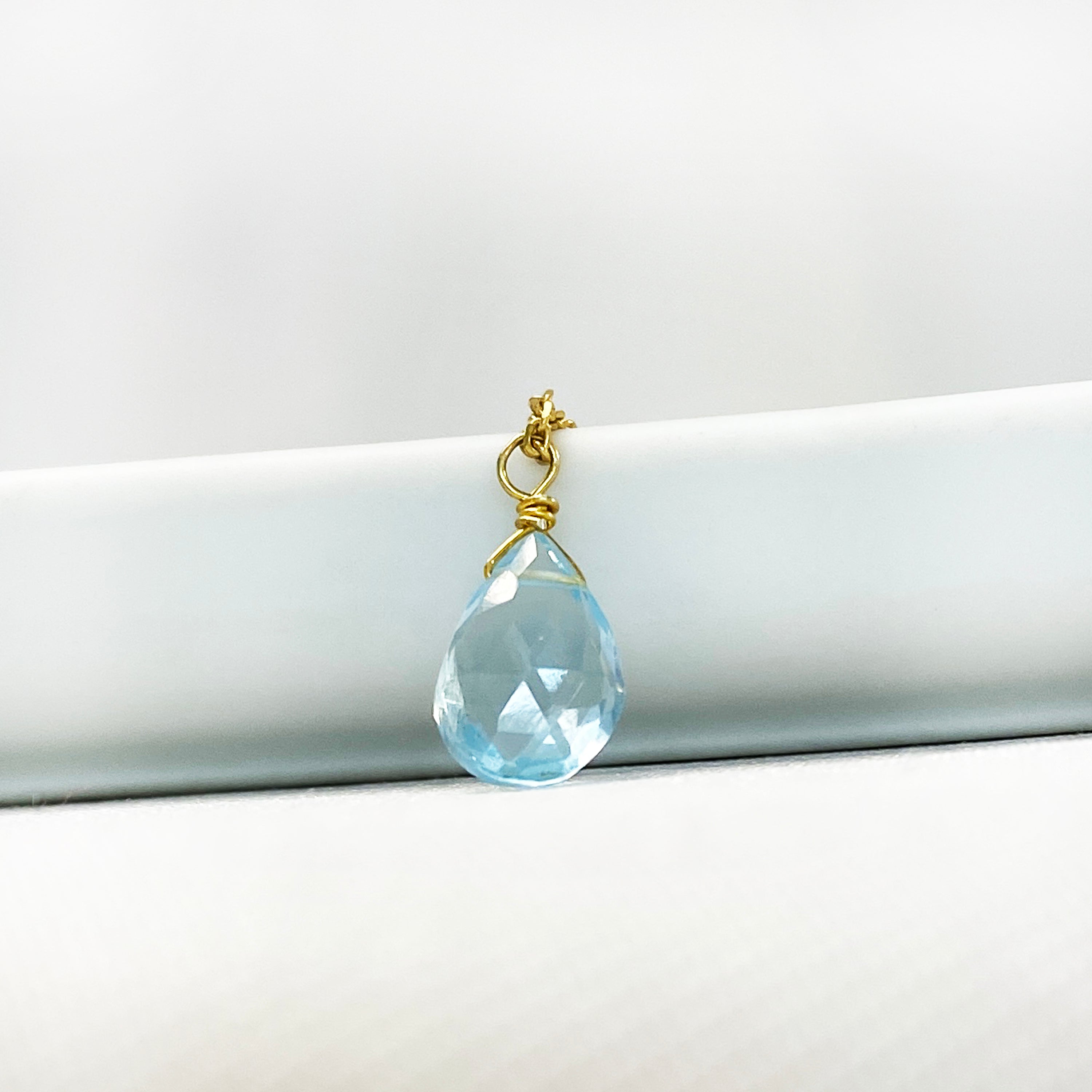 Aquamarine Necklace with an Aquamarine teardrop Pendant