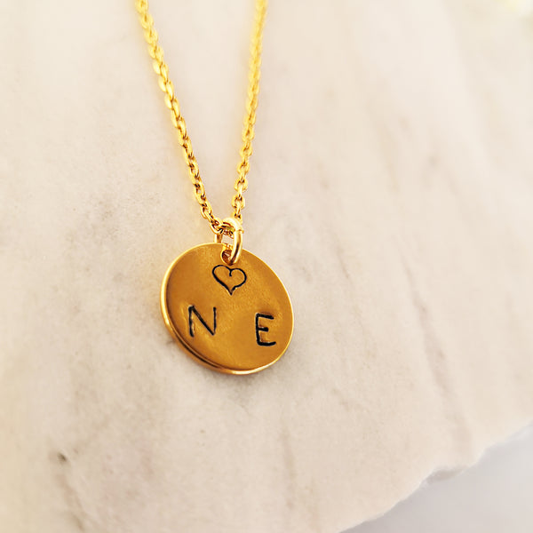 Dainty Personalized coin necklace