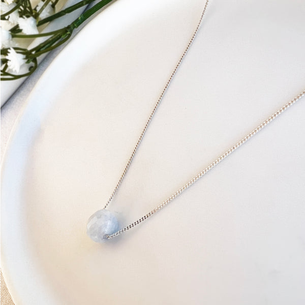 Natural Aquamarine Necklace -   March Birthstone Necklace