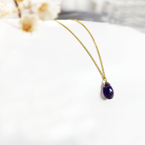 Amethyst necklace with an amethyst drop Pendant