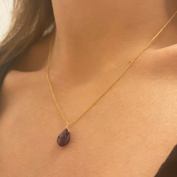 Amethyst necklace with an amethyst drop Pendant