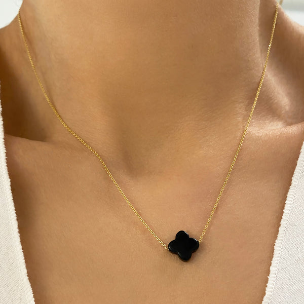 Black Cross Necklace with an Onyx cross pendant and sterling silver 925  chain