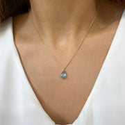 Κολιέ Μπλε Τοπάζι. Κολιέ από Birthstone Δεκεμβρίου. Ασήμι 925