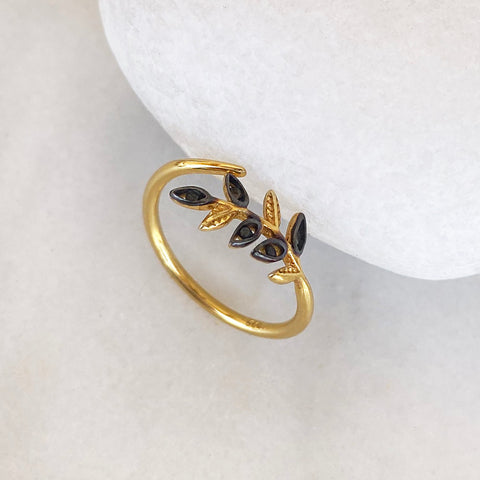 Olive Branch  Ring - Sterling silver 925 that is gold filled (24K)