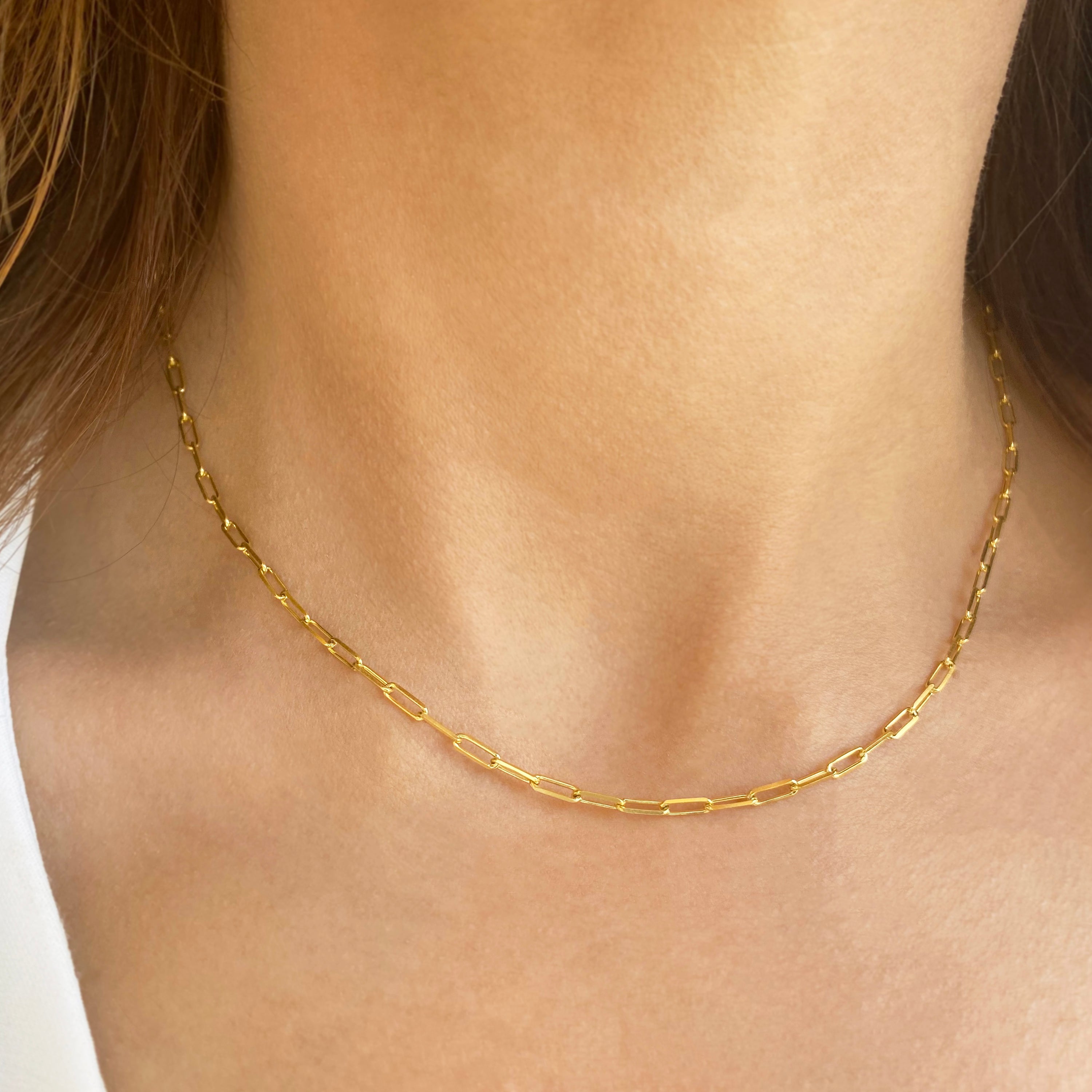 Paperclip Chain Link Necklace - Choker