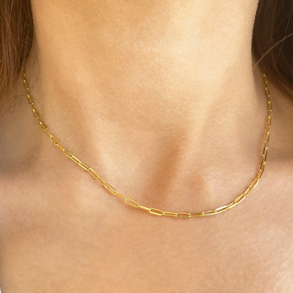 Paperclip Chain Link Necklace - Choker