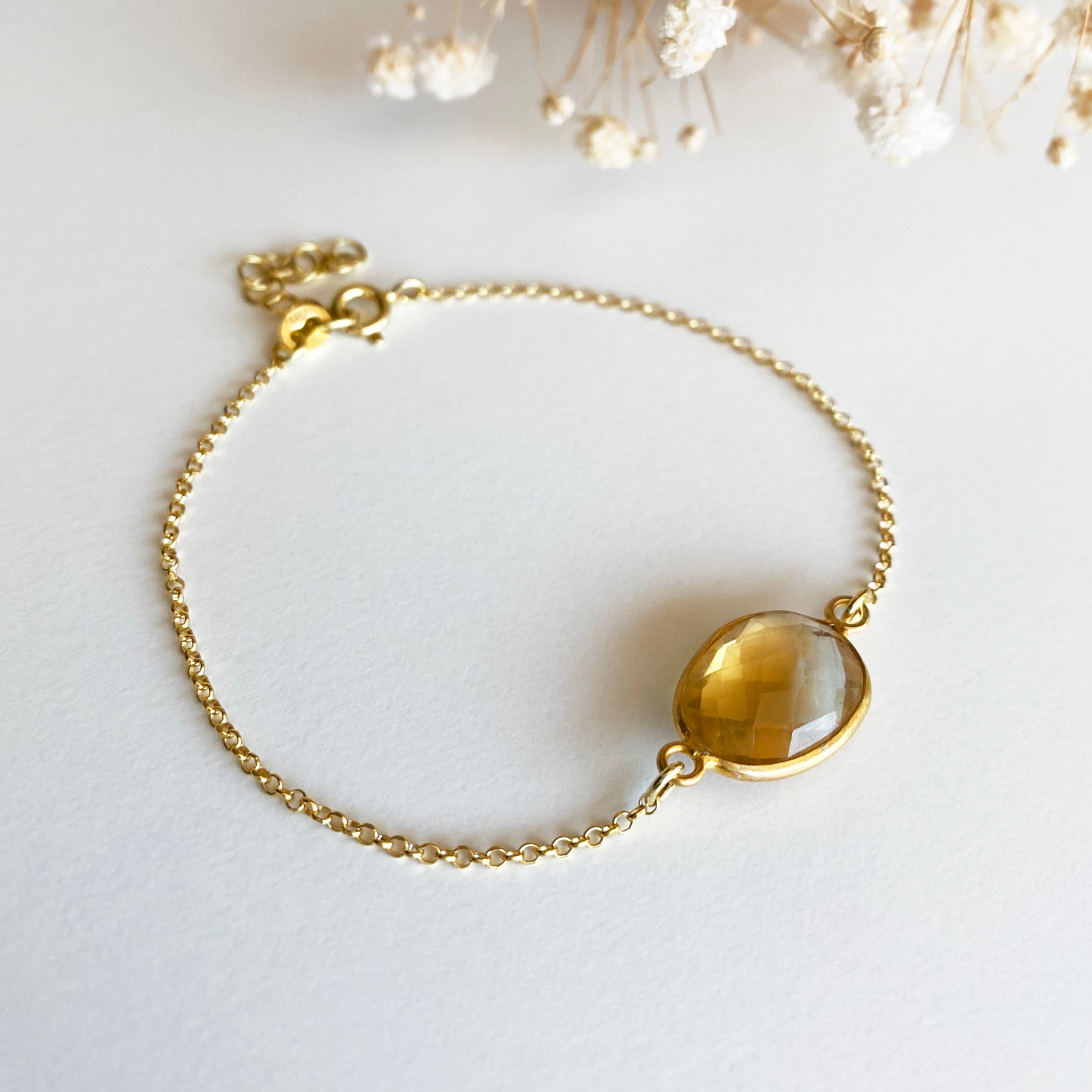 Citrine Gem Bracelet -  November birthstone Bracelet