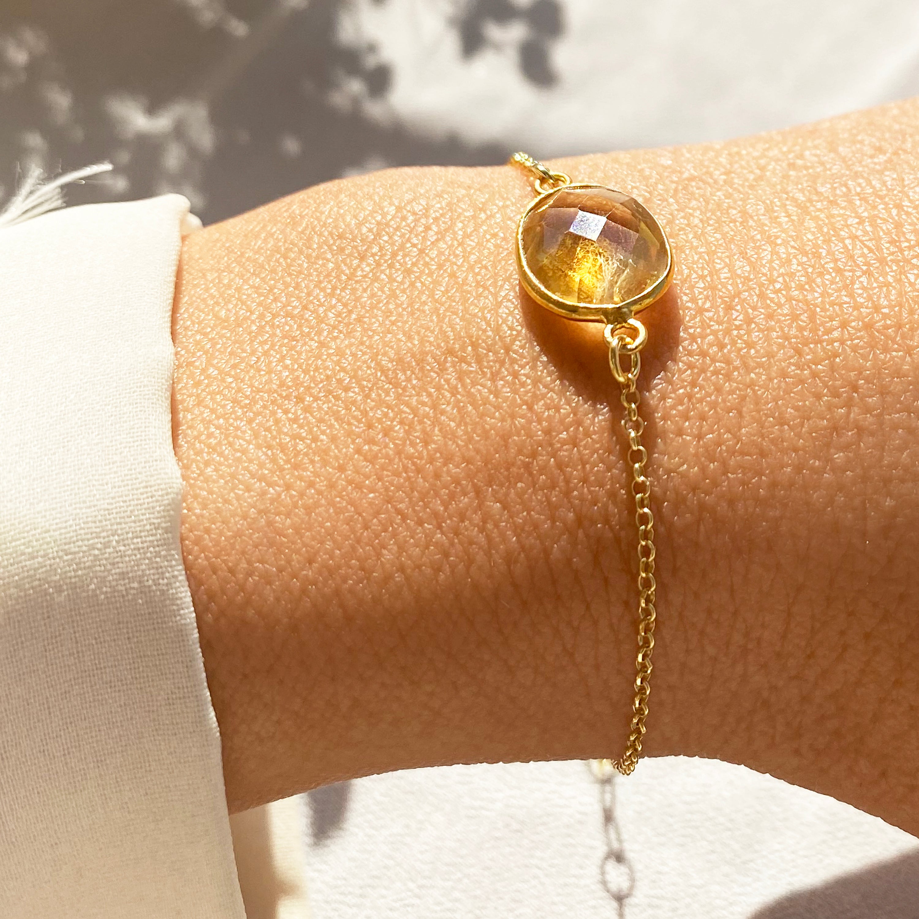 Citrine Gem Bracelet -  November birthstone Bracelet