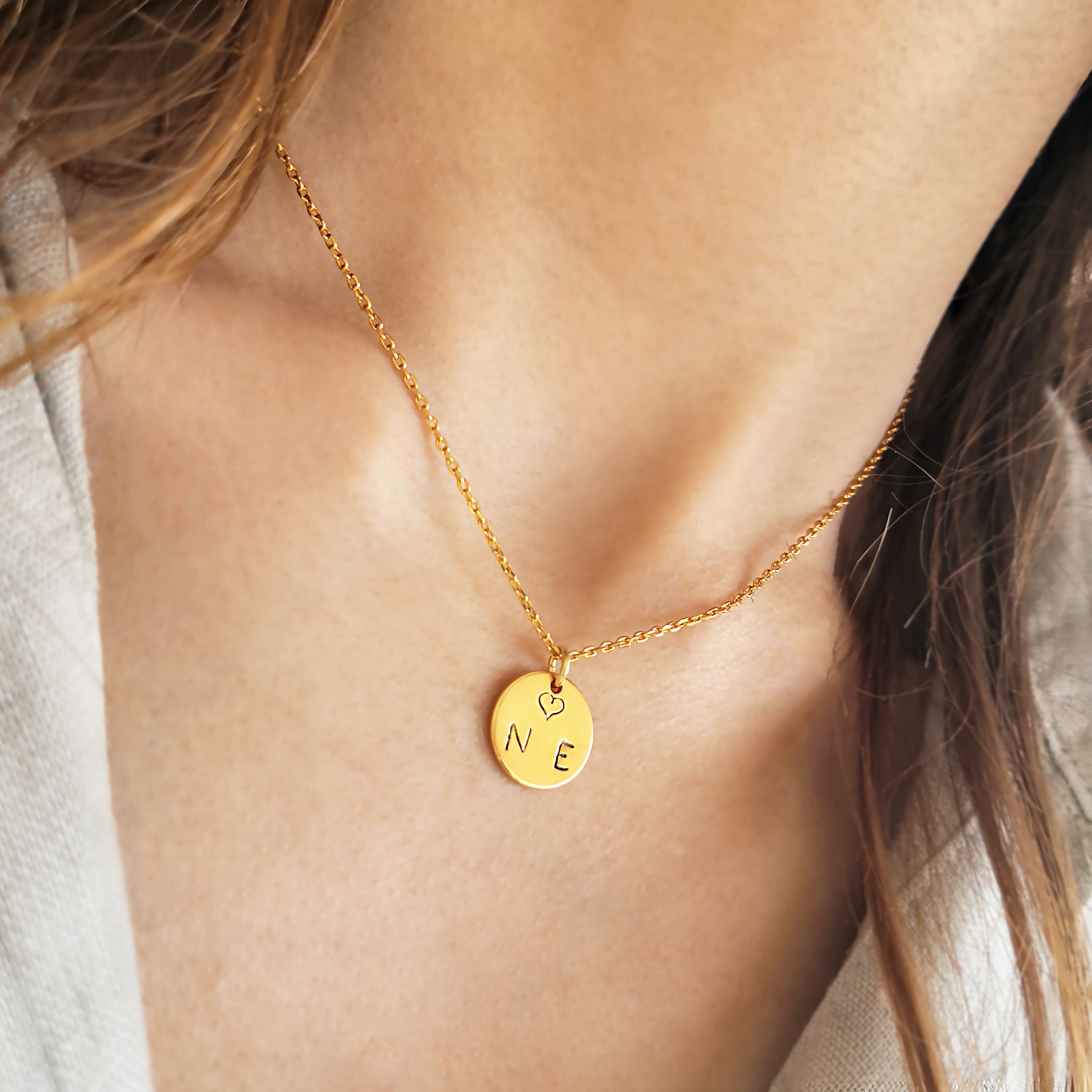 Dainty Personalized coin necklace