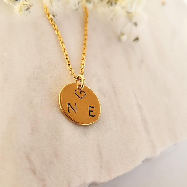Dainty Personalized coin necklace