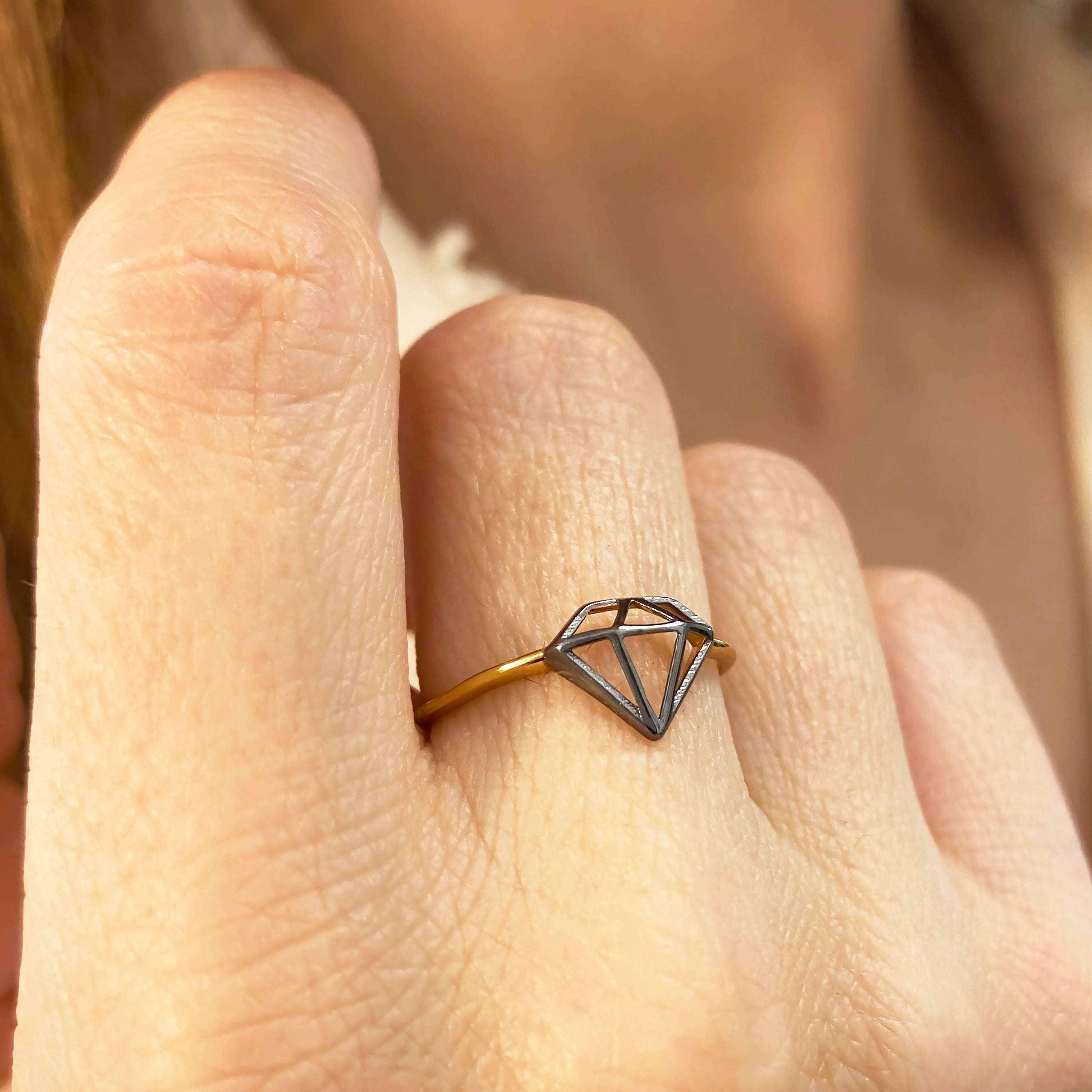 Minimalist Ring with a diamond design