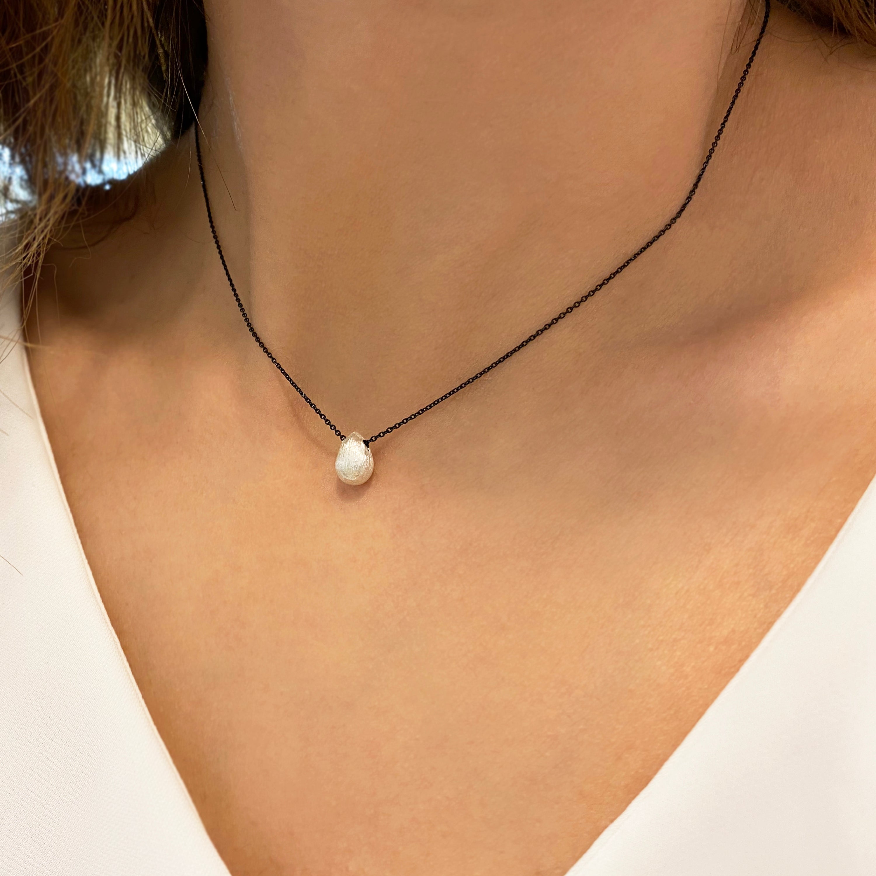 Waterdrop necklace with a tiny silver drop pendant! Sterling silver 925