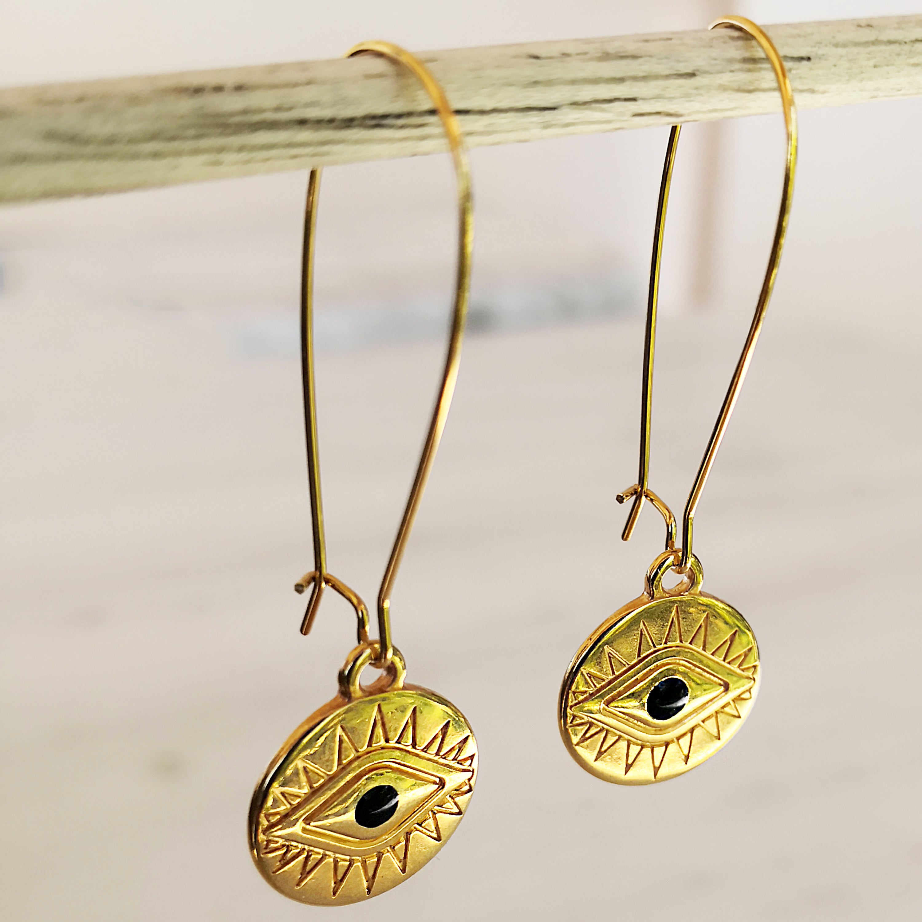 Evil Eye Gold Earrings