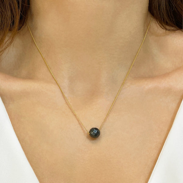 Fidget necklace with a hematite sphere pendant. Silver 925