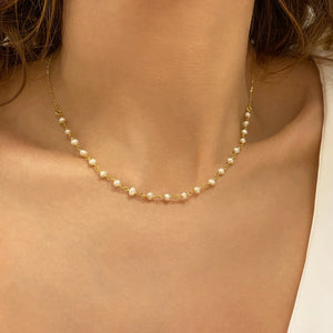 Real Pearl necklace -  Dainty Pearl Choker - Sterling silver 925