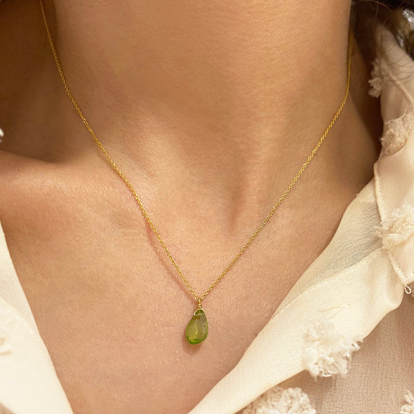 Peridot Necklace - August birthstone necklace
