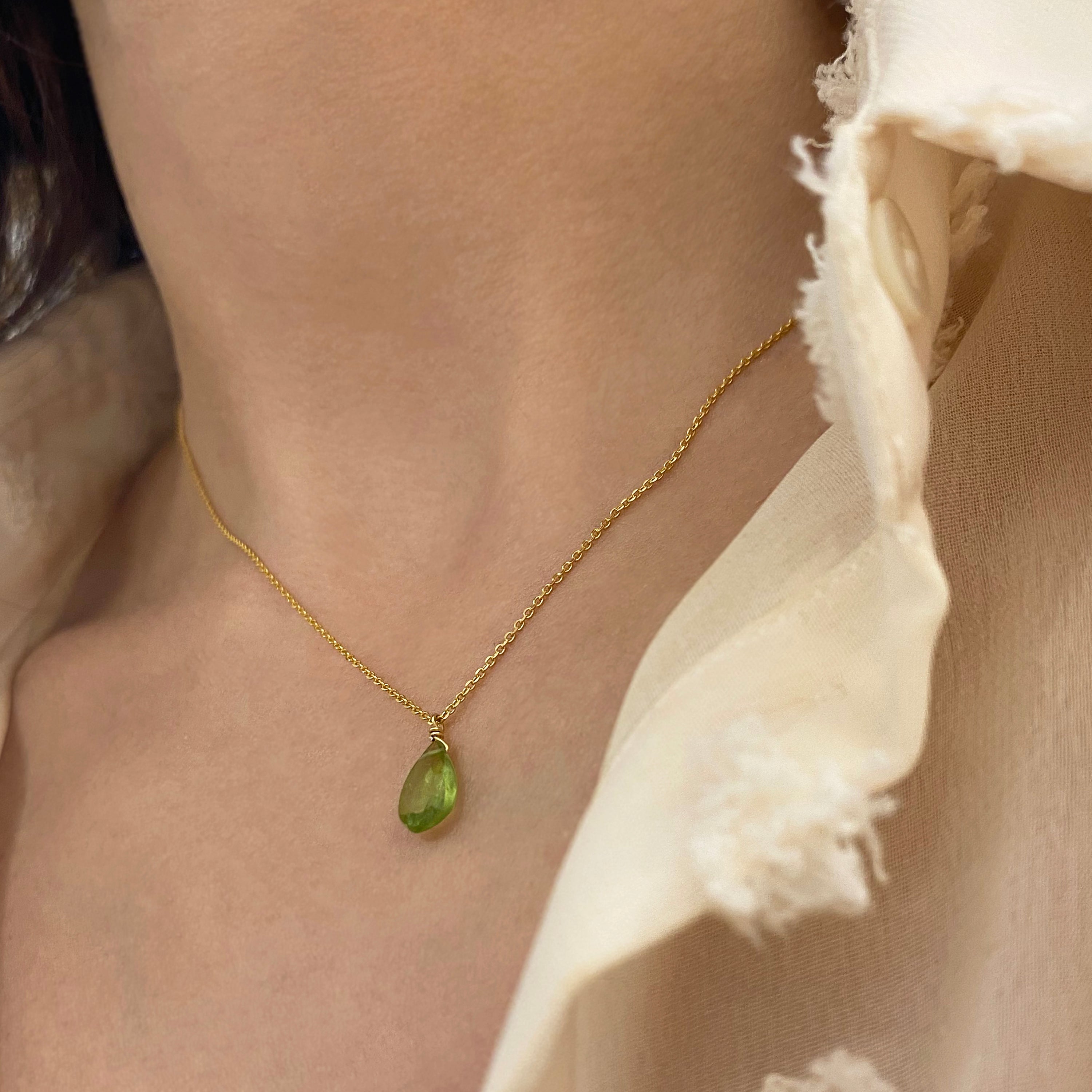 Peridot Necklace - August birthstone necklace