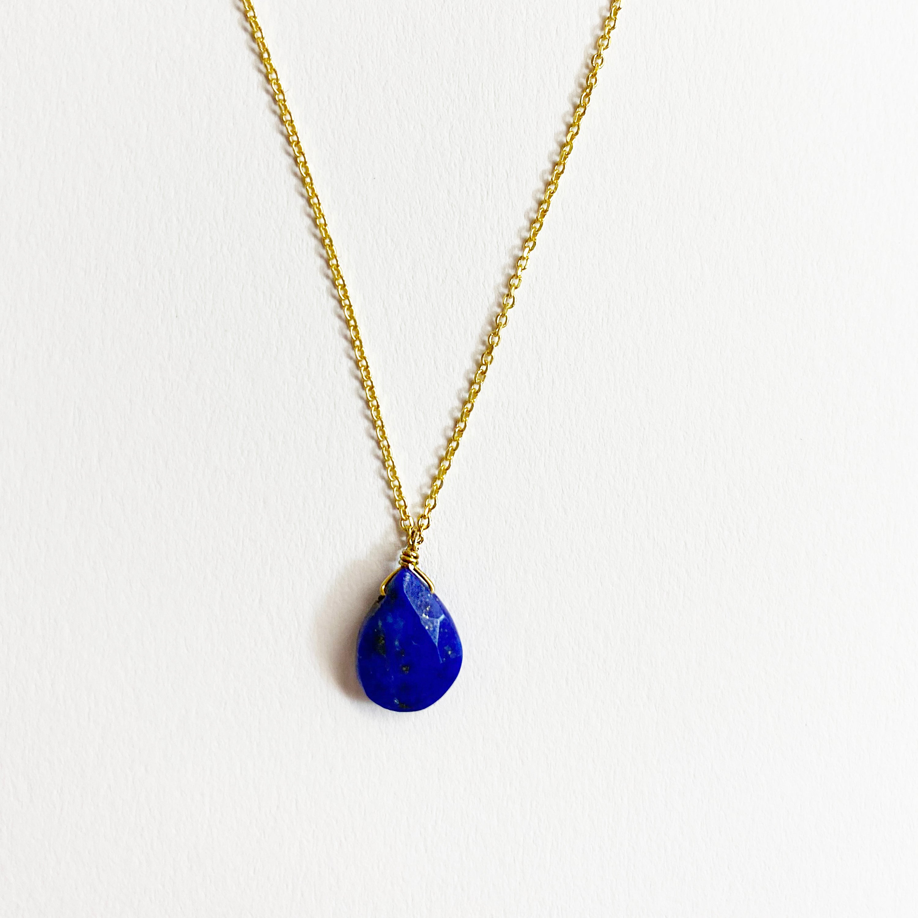 Real Lapis Lazuli Drop Pendant necklace