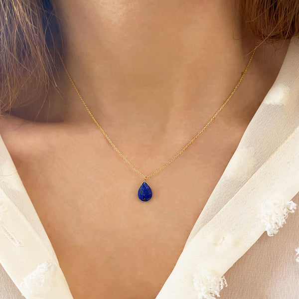 Real Lapis Lazuli Drop Pendant necklace