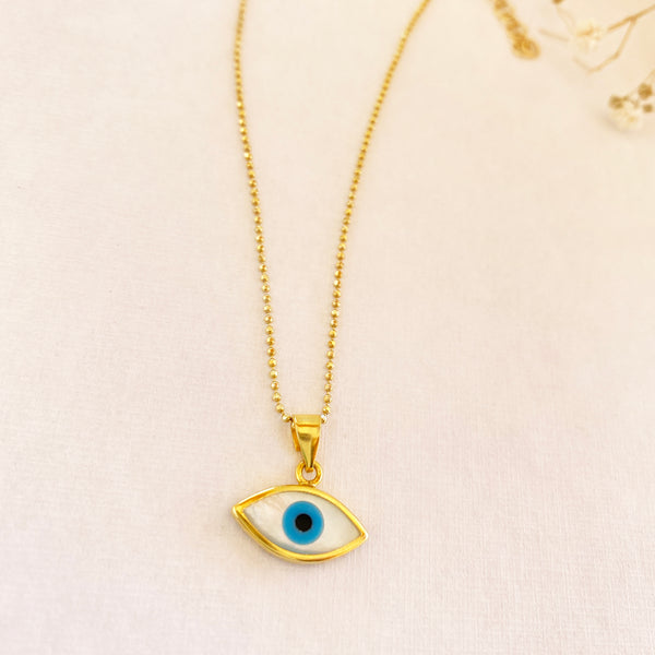 Evil Eye Protection Necklace | Made from Sterling Silver 925 in Greece | 24k Gold plated