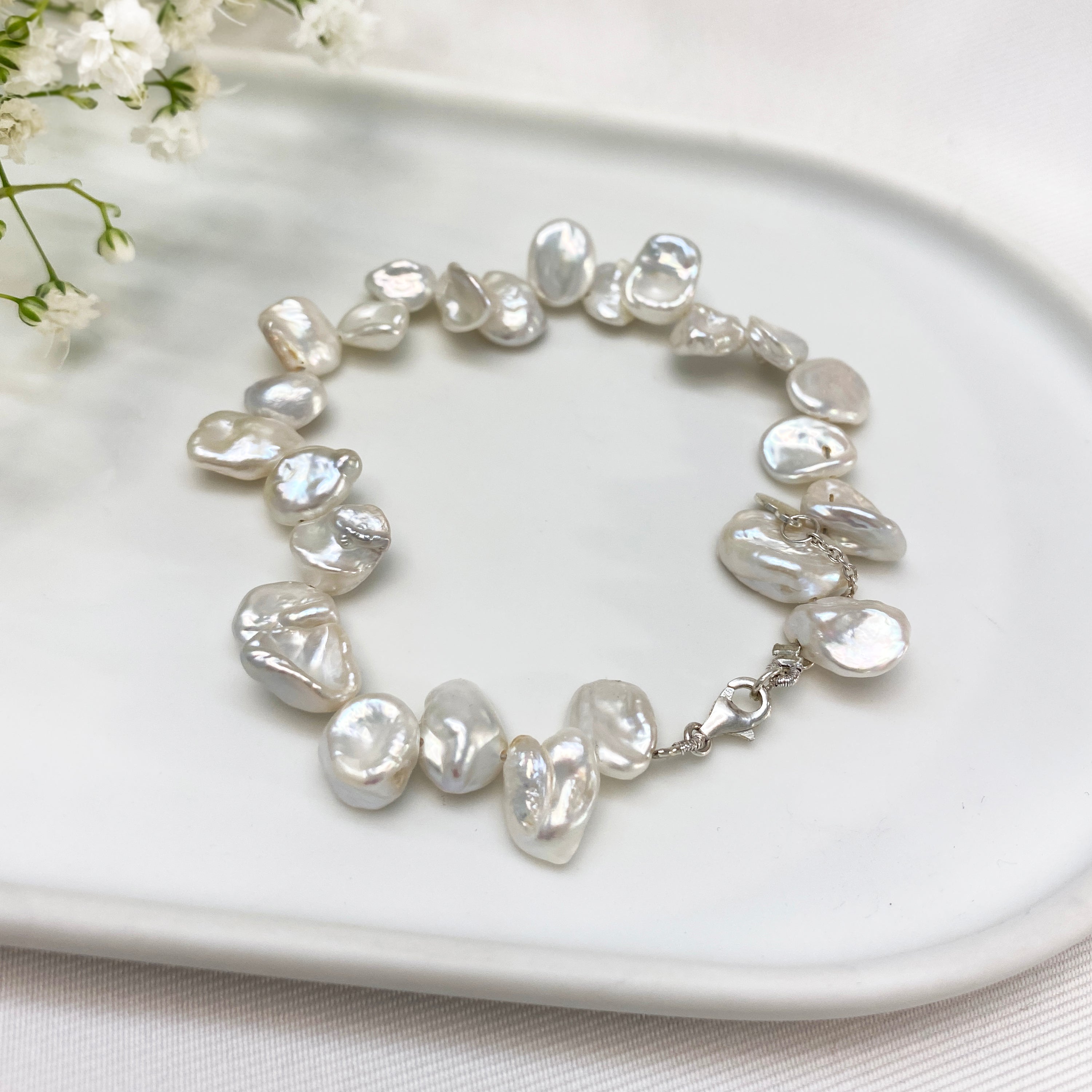 Real Pearl Bracelet | Sterling Silver 925