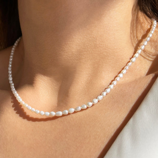Seed Pearl Necklace with real white pearls