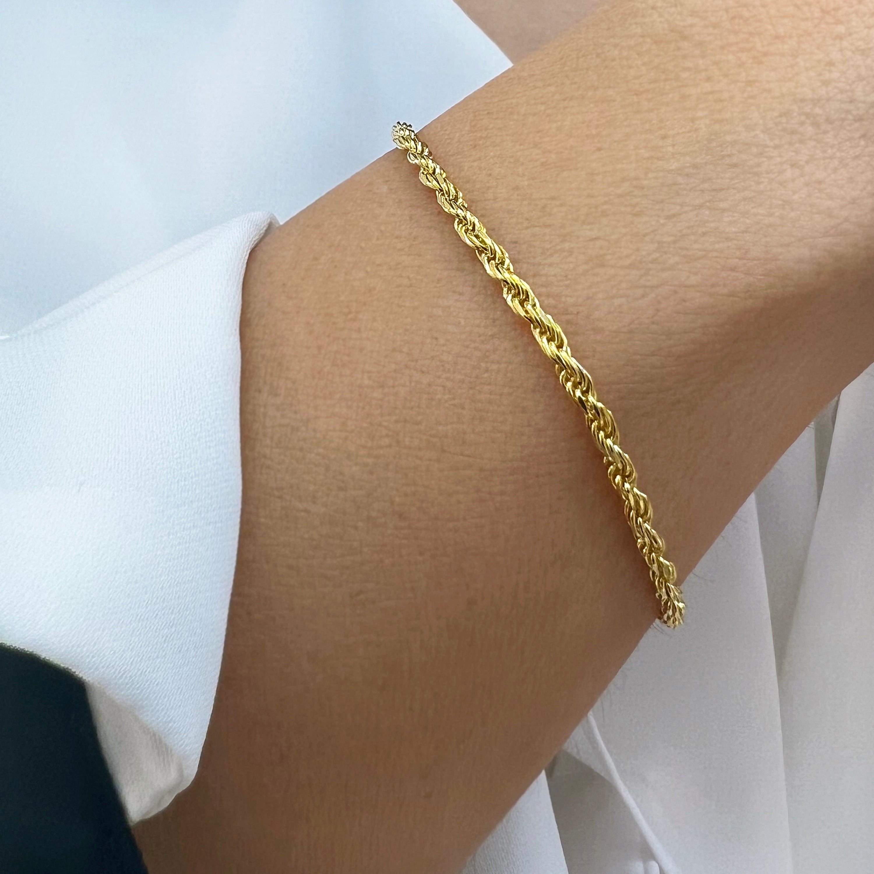 Gold Rope Chain Bracelet! Silver 925