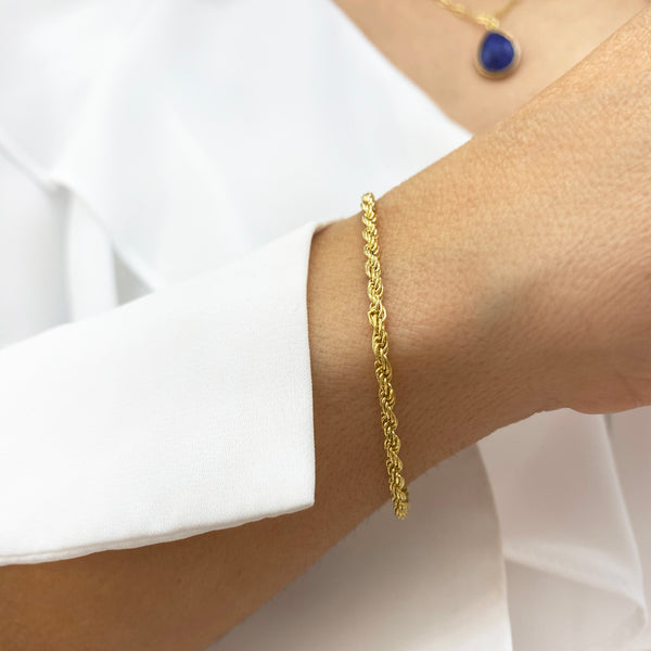 Gold Rope Chain Bracelet! Silver 925
