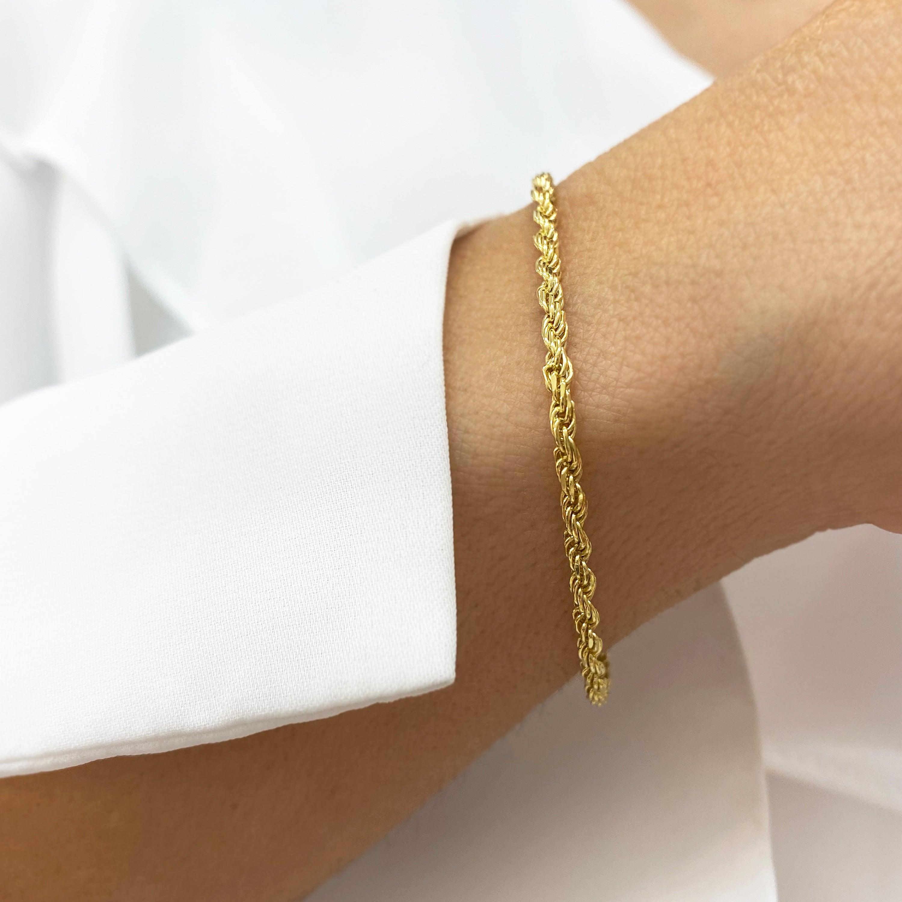 Gold Rope Chain Bracelet! Silver 925