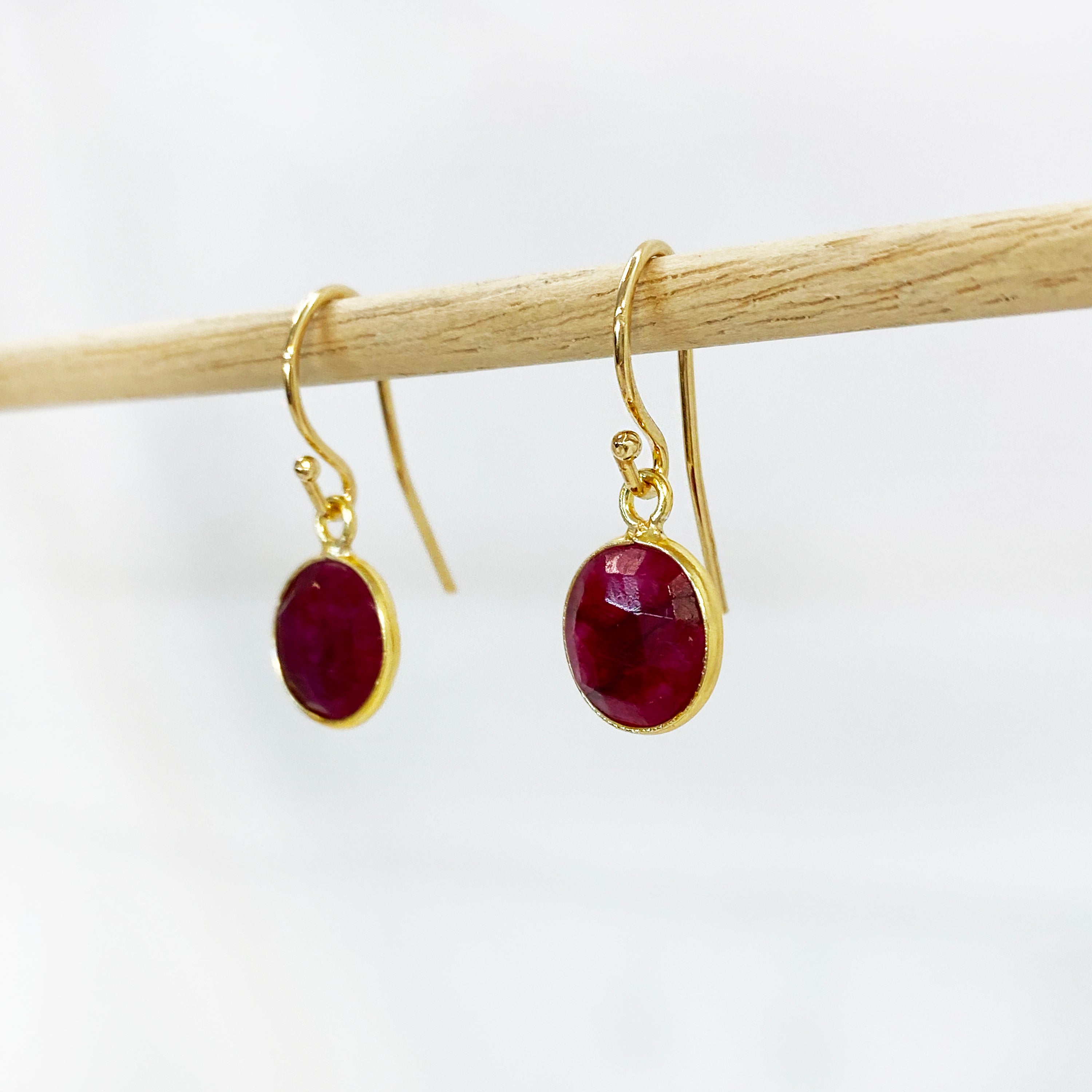 Red Ruby Drop Earrings