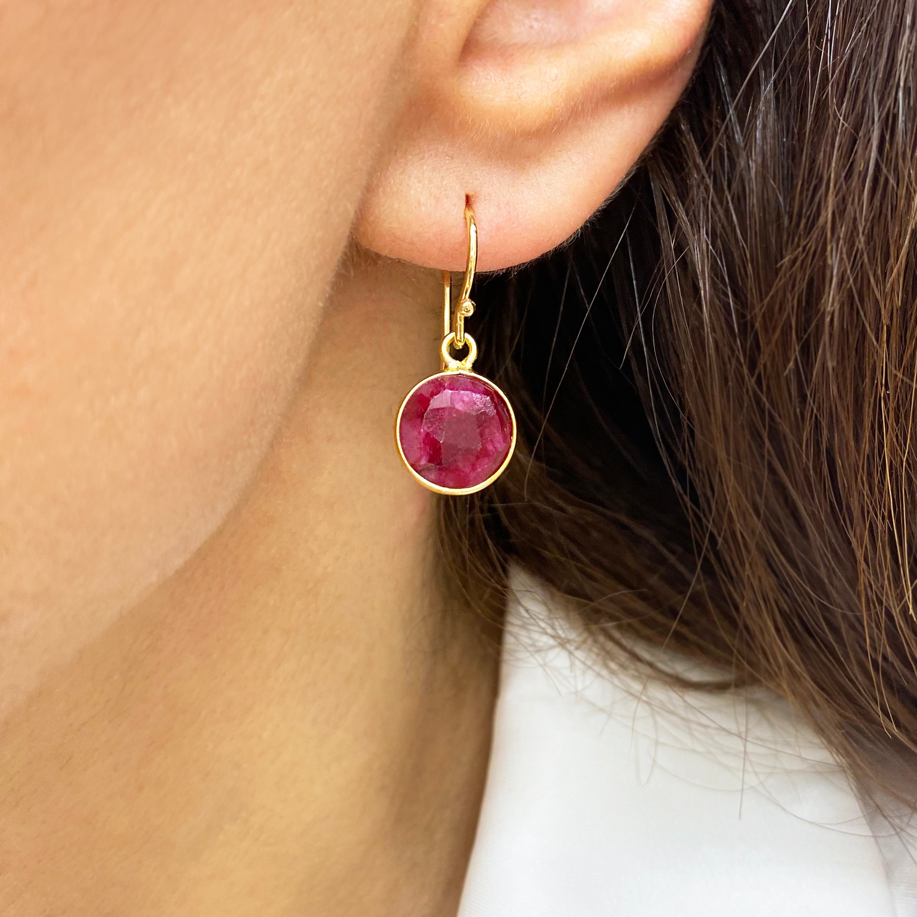 Red Ruby Drop Earrings