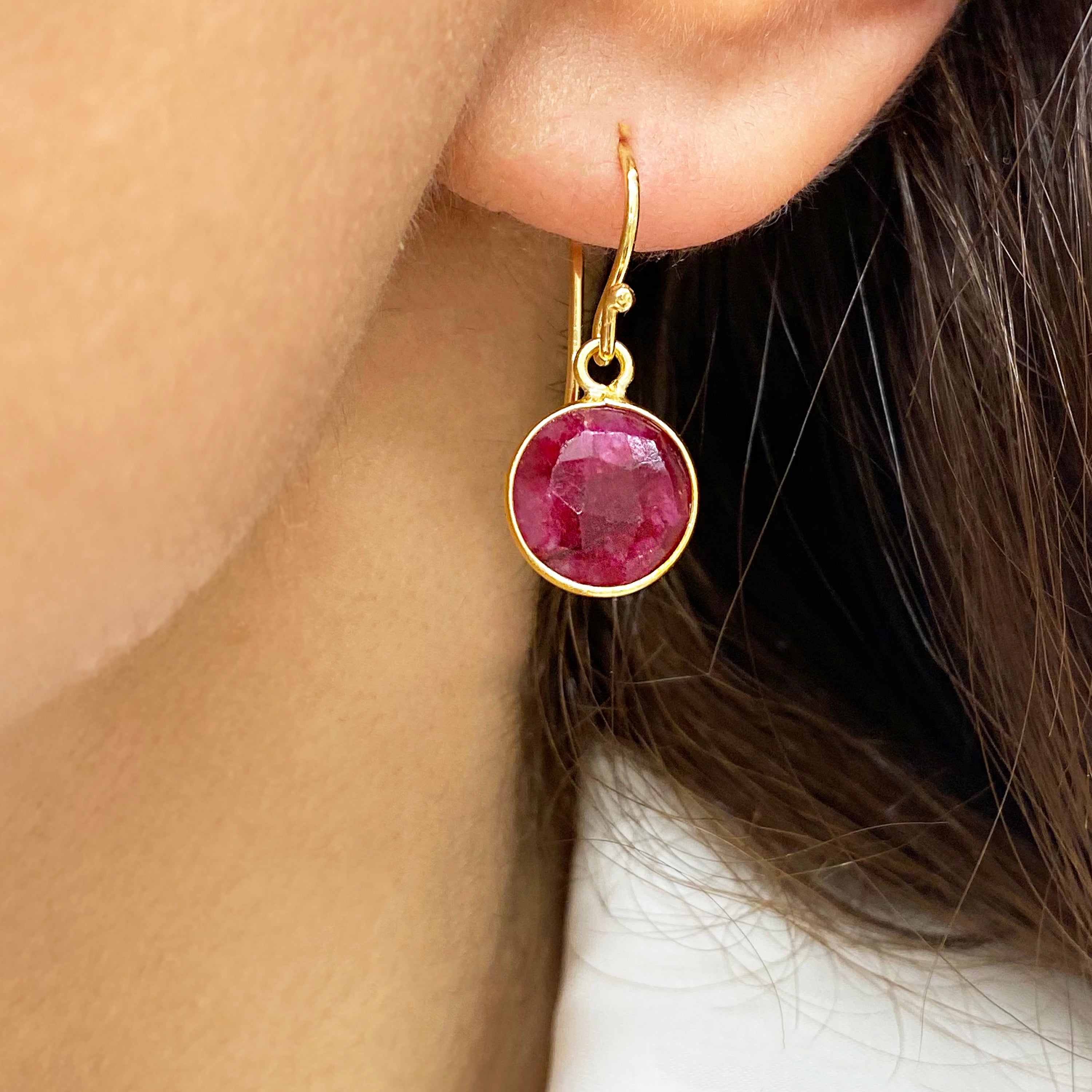 Red Ruby Drop Earrings