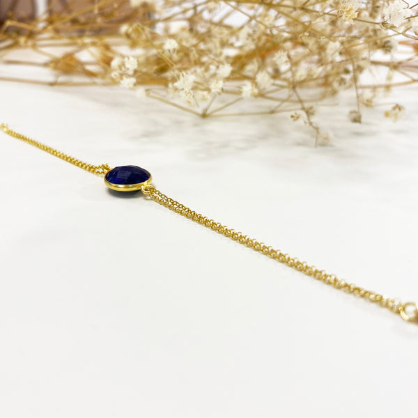 Real Blue Sapphire Gemstone bracelet | Silver 925